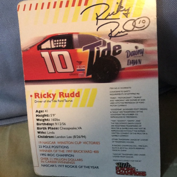 1996 & 1998 Ricky Rudd Tide Racing Cars - Picture 6 of 6